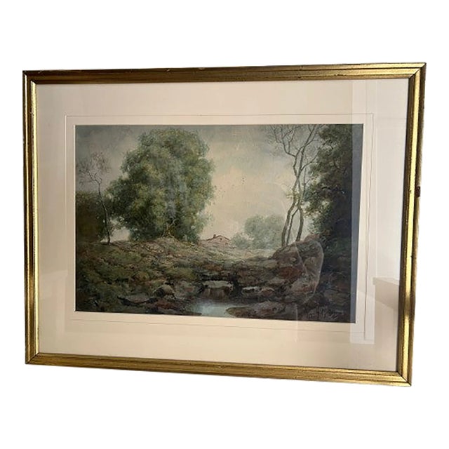Early 20th Century Watercolor Landscape by Royal H. Milleson For Sale