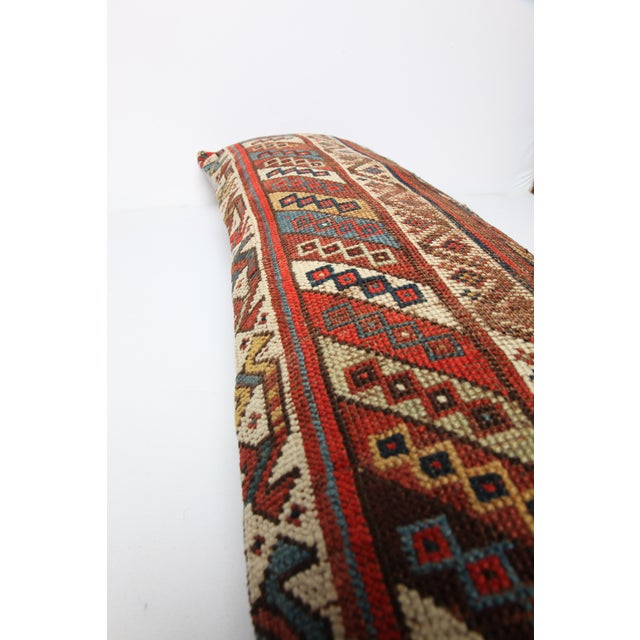 Authentic Tribal Antique Caucasian Lumbar Rug Pillow Cover -16'' X 47'' For Sale - Image 9 of 10