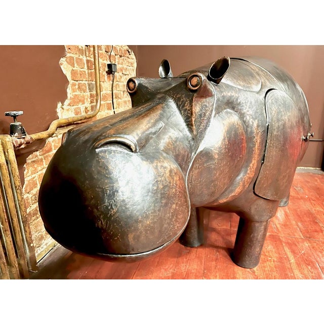 Large Copper Hippo Bar Sculpture in the style of Xavier Lalanne, 1980s For Sale - Image 3 of 17