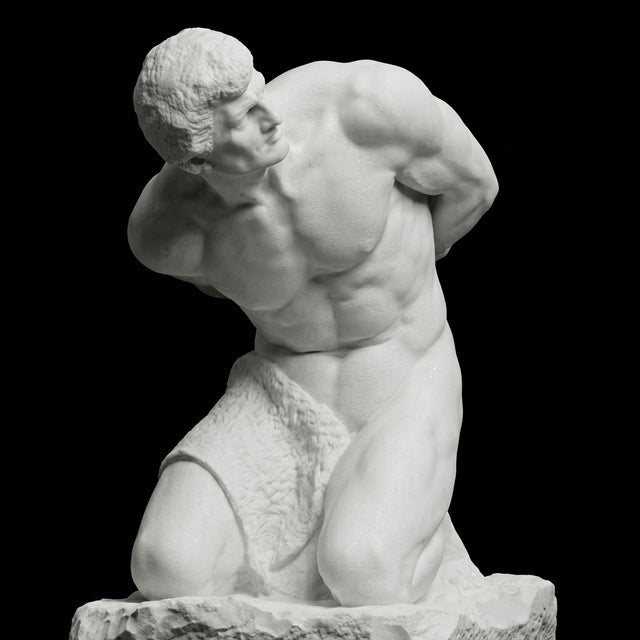 Mediterranean The Slave – Dramatic Classical Marble Sculpture For Sale - Image 3 of 4
