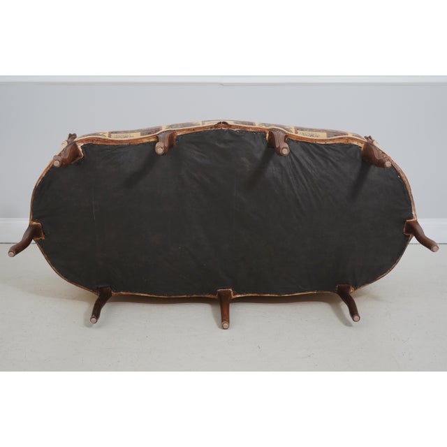 French 9 Leg Walnut Settee Loveseat For Sale - Image 18 of 18