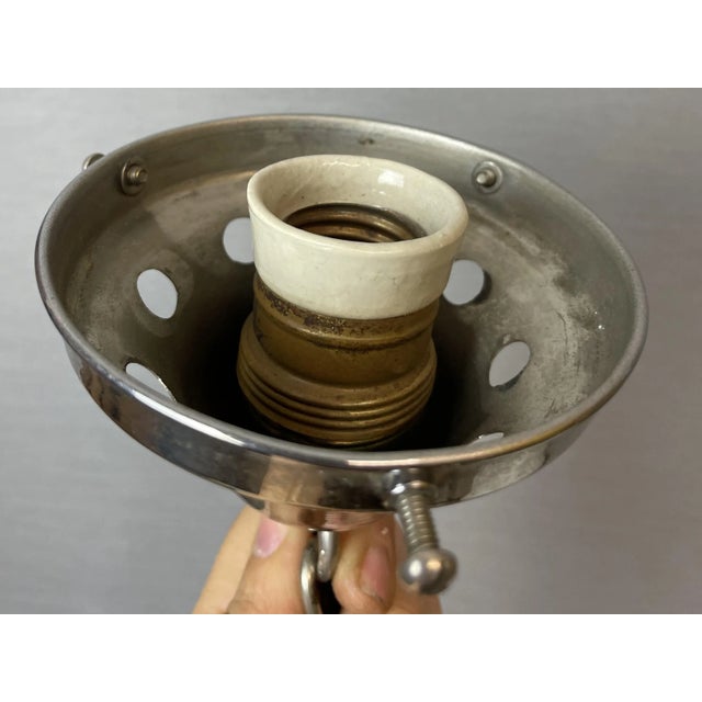 Large Space Age Ufo Yellow Glass and Metal Hanging Lamp, 1970s For Sale - Image 11 of 15