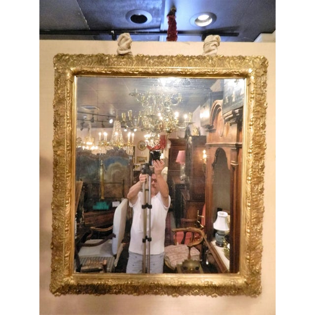 Mid 19th Century English Gold Leaf and Water Gilding Trim Mirror, Circa 1850-1880 For Sale - Image 5 of 7