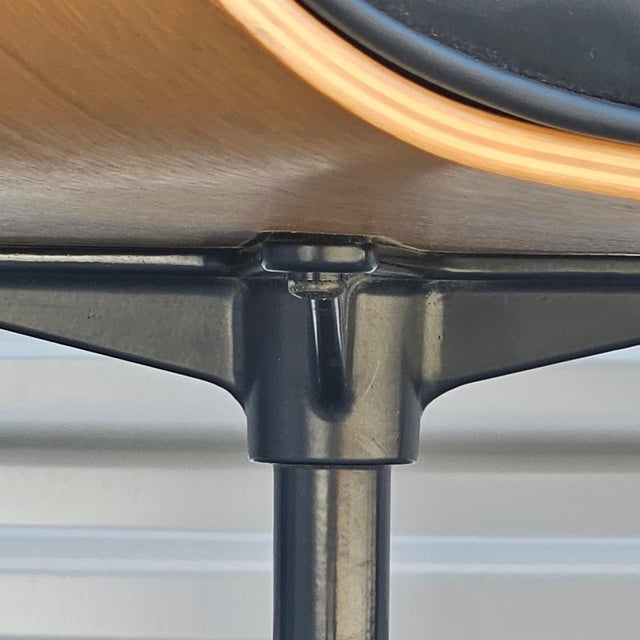 Mid-Century Modern Eames Leather Ottoman by Herman Miller For Sale - Image 11 of 17