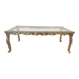 Gilt Faux Bois Coffee Table For Sale