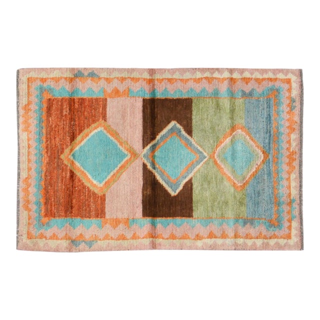 Vintage Gabbeh Knotted Wool Rug, 2'8''x4'3'' For Sale