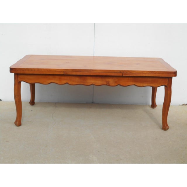 Large Louis XV Style Cherrywood Table with Extensions, 1990s For Sale - Image 3 of 18