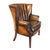 Art Deco Leather Channel-Back Club Chair, English, Circa 1940. A striking Art Deco channel back club chair upholstered in...