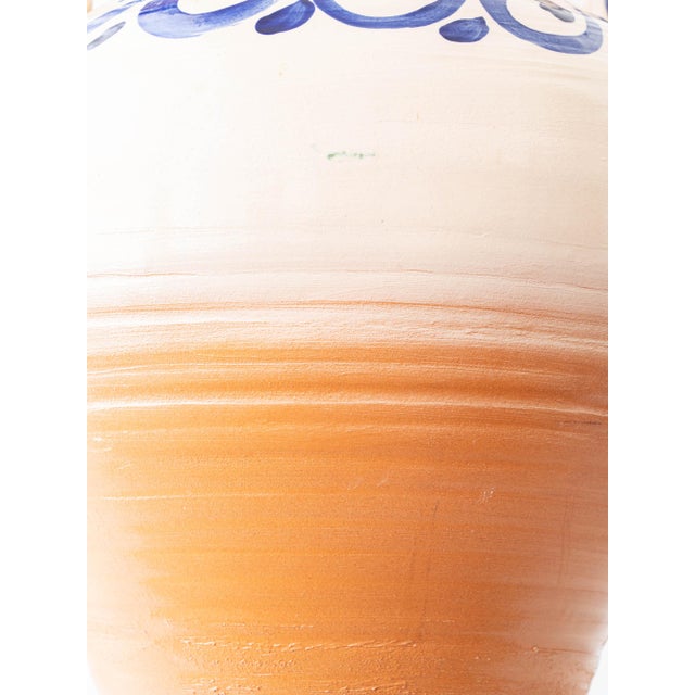 Spanish Revival Terracotta Table Lamp with Linen Shade For Sale - Image 12 of 14