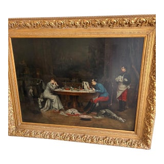 Signed Lawson Oil Painting in Gilt Wood Frame For Sale