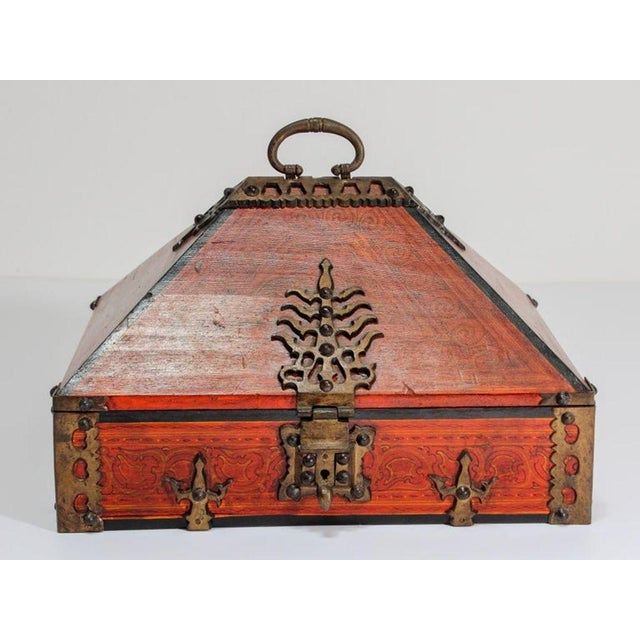 South Indian Malabar “Netturpetti” Dowry Jewelry Box in Teak and Brass, Kerala, Circa 1950 A highly collectible South...