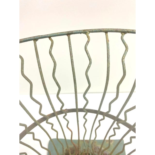 Vintage Victorian-Style Wire Garden Urn Planter With Pedestal Base For Sale In Louisville - Image 6 of 8