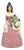 Antique Victorian Tall Cast Iron Painted Figural Woman Pink Dress Door Stop For Sale