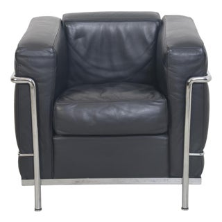 LC2 Chair in Black Leather from Le Corbusier, 2000s For Sale