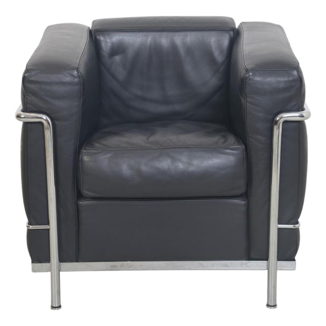 LC2 Chair in Black Leather from Le Corbusier, 2000s For Sale