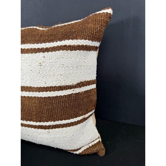 Contemporary Turkish Hemp Pillow Cushion Natural Beige Brown Cushion Cover 20x20 For Sale - Image 3 of 4