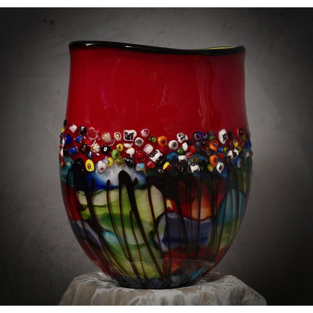 Mid-Century Murano Murrina Art Glass Vase, 1980s For Sale - Image 9 of 9
