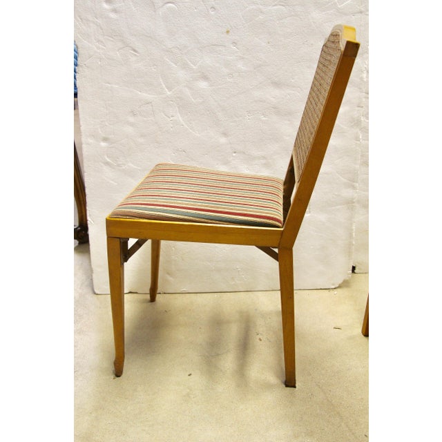 1950's MidCentury LegOMatic Folding Caned Back Wood Chairs, Set of 8