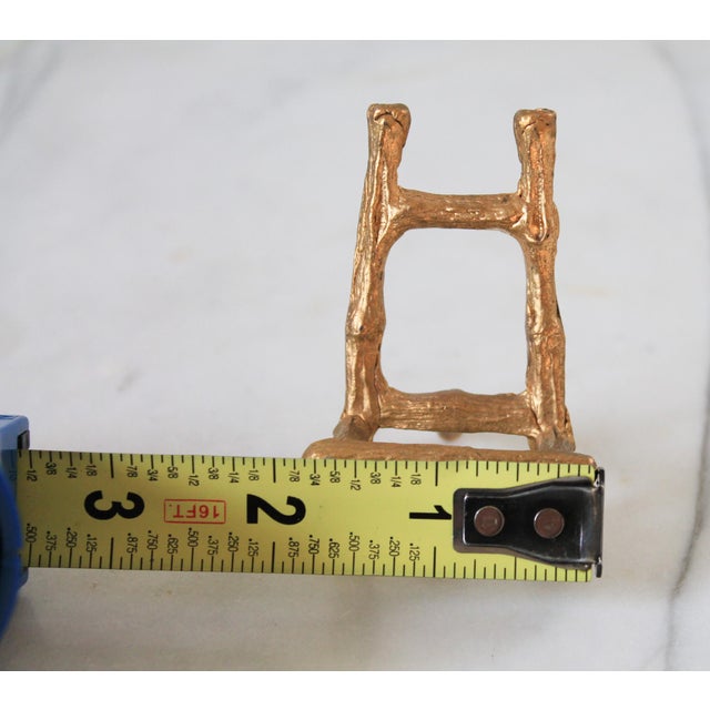 Vintage Miniature Hollywood Regency-Style Brass Faux Bamboo Tabletop Easel For Sale - Image 11 of 12