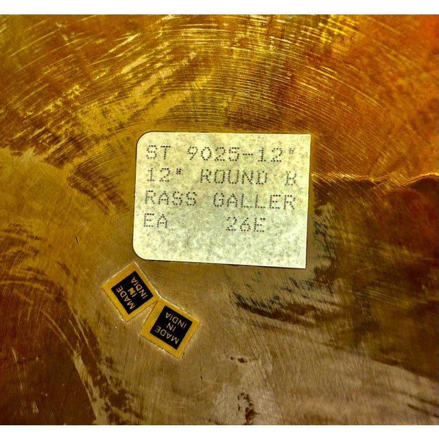 Mid-Century Modern Vintage Brass Gallery Tray For Sale - Image 3 of 12
