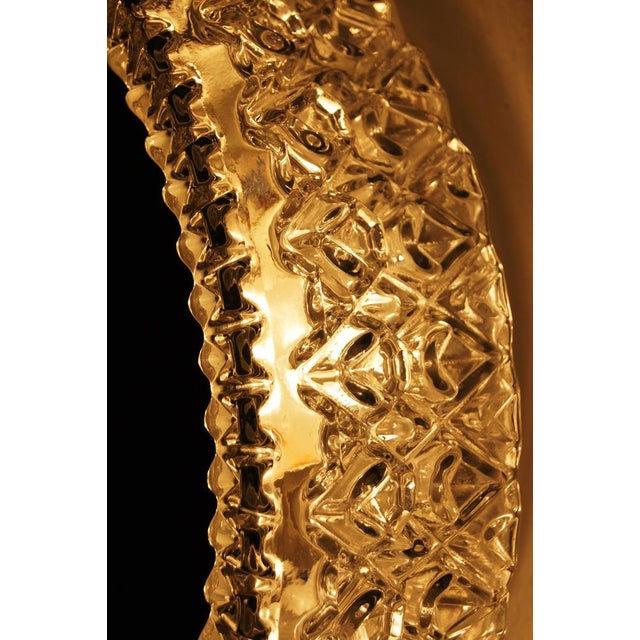 Glass Large Vintage Mirror Lamp from Glashütte Limburg For Sale - Image 7 of 9