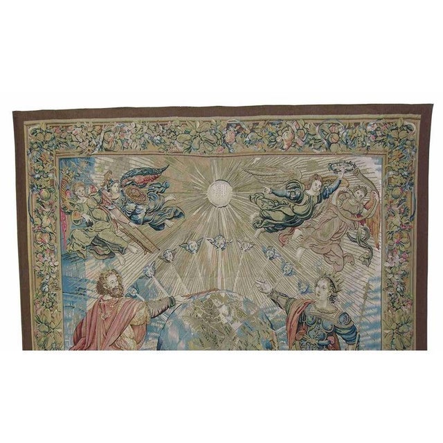 Vintage Tapestry Depicting Angels and Royal Figures For Sale - Image 4 of 9