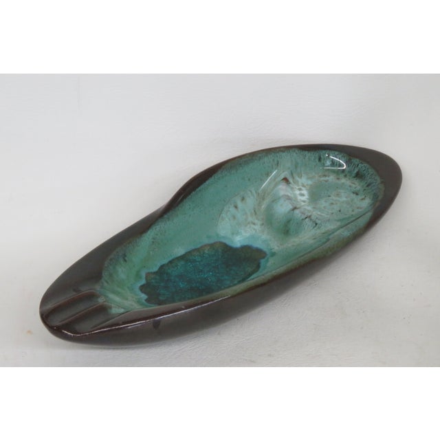 Mid Century Modern Ceramic Green and Brown Ashtray 4601b For Sale - Image 14 of 16