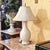 Vintage Cream Ceramic Urn Table Lamp With Brass Accents & Shade - Hollywood Regency For Sale - Image 11 of 18