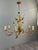 Gilded Metal Chandelier, Italy, 1950 For Sale - Image 10 of 12