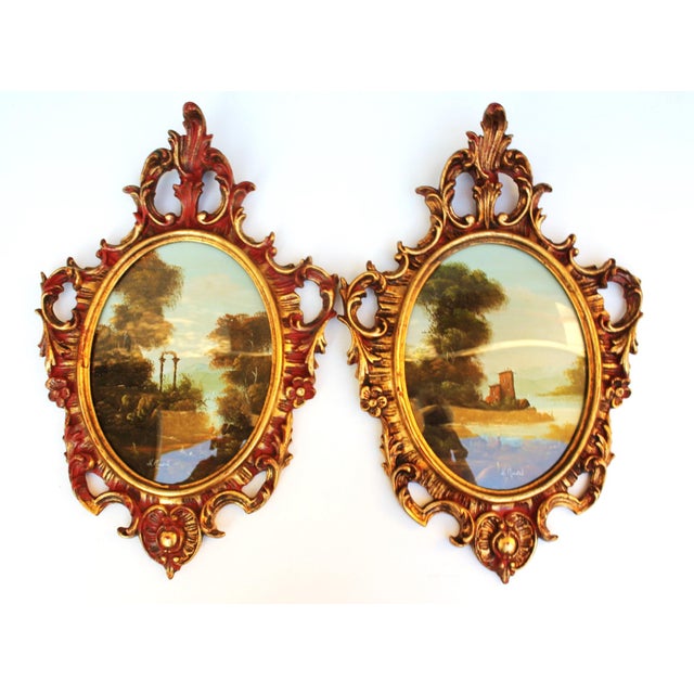 Muriel Halstead, Italian Landscapes, 1950s, Oil Paintings, Framed, Set of 2 For Sale - Image 11 of 11