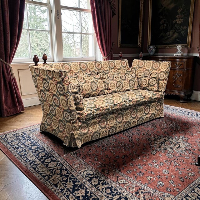English 90" English Knole Style Four Seat Sofa Upholstery Project For Sale - Image 3 of 12