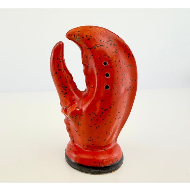 Red Vintage Coastal Red Ceramic Lobster Claw Salt and Pepper Shakers, a Pair For Sale - Image 8 of 11