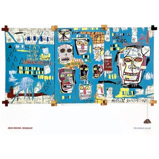 Jean Michel Basquiat Collector's 1999 Tony Shafrazi Gallery Exhibition Poster, "Mitchell Crew" For Sale