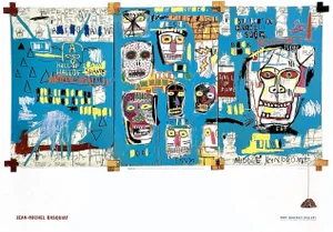 Jean Michel Basquiat Collector's 1999 Tony Shafrazi Gallery Exhibition Poster, "Mitchell Crew"