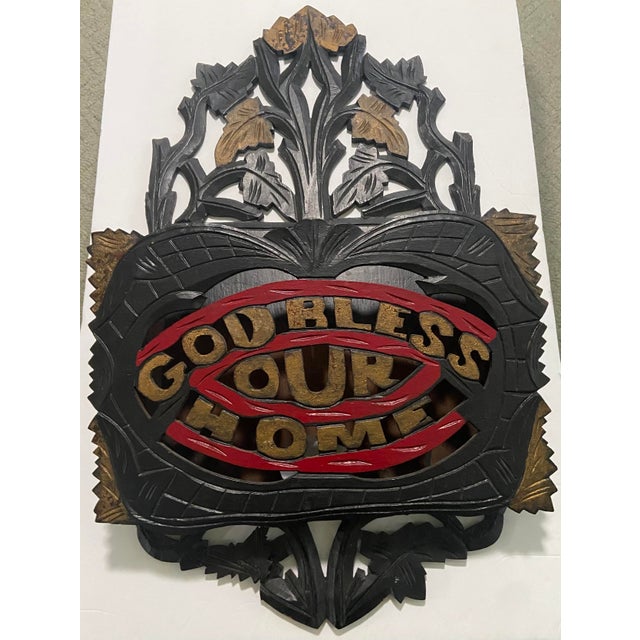 19th Century Folk Art Black Forest Wall Pocket Letter Plaque For Sale - Image 10 of 10