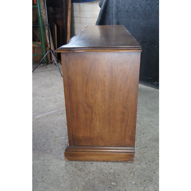 Wood Vintage Century Furniture French Country Serpentine Oak Triple Dresser 68" For Sale - Image 7 of 14