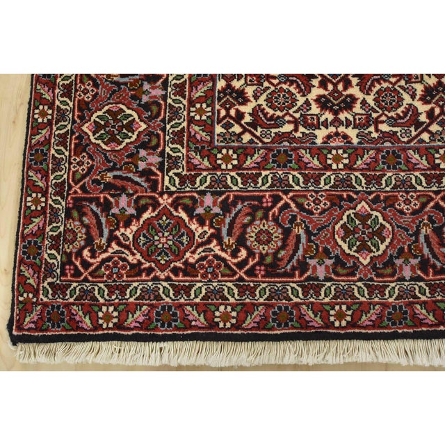 Bidjar Rug 4’8” X 6’6” Red Wool Vintage Traditional Hand-Knotted Carpet For Sale - Image 10 of 12