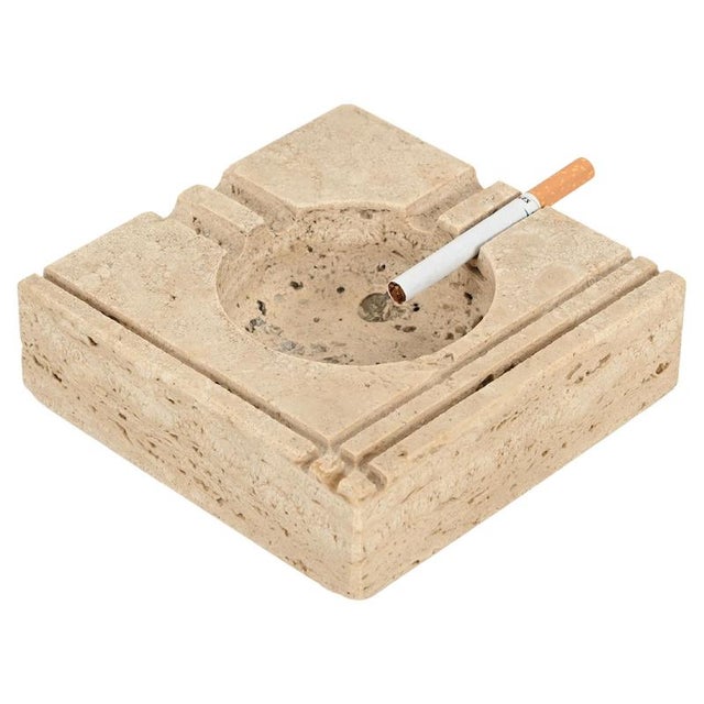 Mid-Century Modern Square Travertine and Marble Ashtray by Mannelli, 1970s For Sale - Image 14 of 14