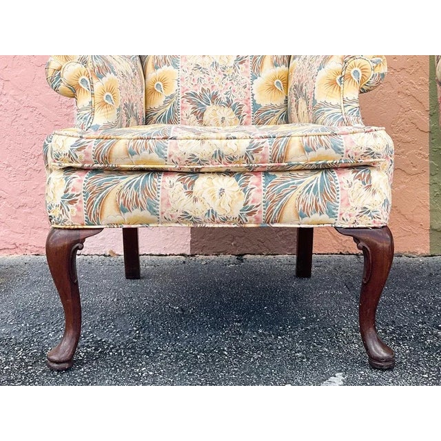 1980s Palm Beach Regency Palm Beachy Wingback Chairs - a Pair For Sale - Image 9 of 12