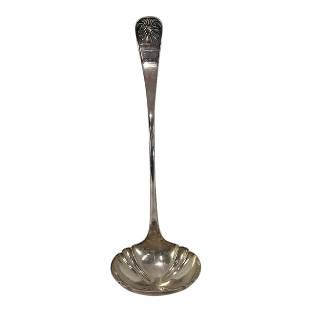 2000s Silverplate Shell Pattern Soup or Punch Ladle For Sale