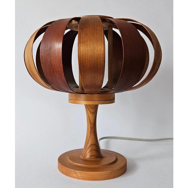 Mid-Century Veneer Table Lamp, Denmark, 1960s For Sale - Image 9 of 18