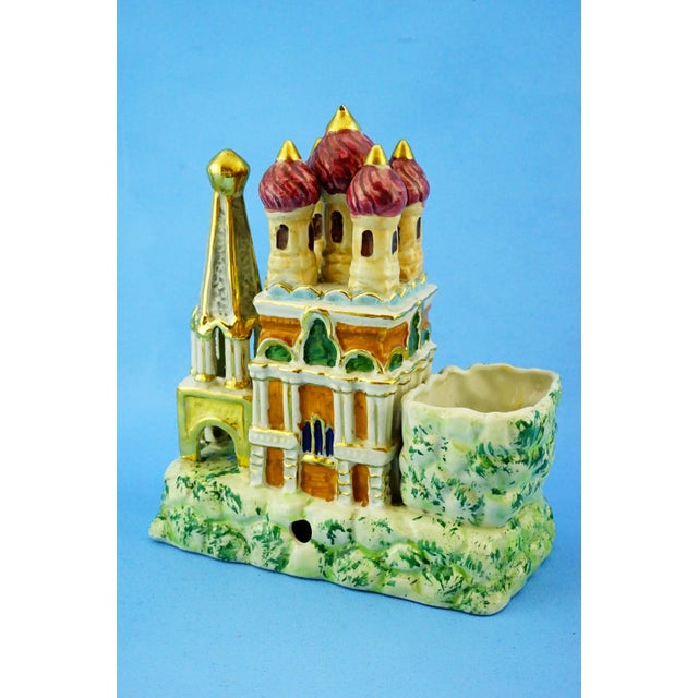 Vintage Ceramic Souvenir Sanremo and Russian Orthodox Church Sculptures, Italy, 1890s, Set of 2 For Sale - Image 6 of 18