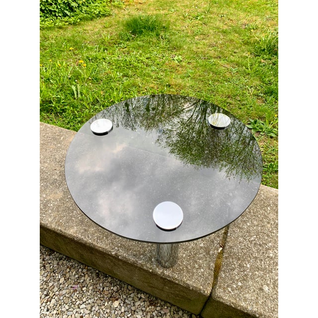 Space Age Sofa Table in Chrome and Smoked Glass, 1970s For Sale - Image 9 of 13