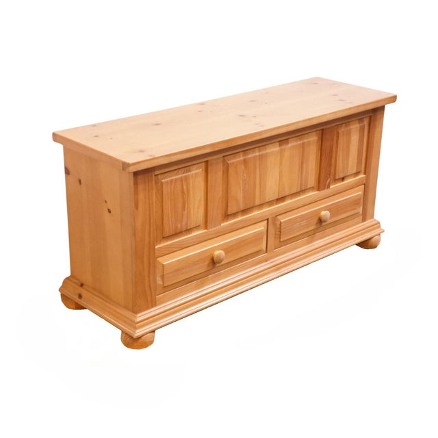 Broyhill Broyhill Furniture Fontana Collection Solid Pine 28" Blanket Hope Chest W. Drawers For Sale - Image 4 of 14