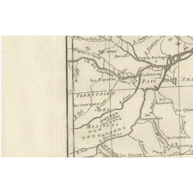 Northern Brazil and Amazon Basin Enlightenment Map by Rigobert Bonne, 1780s For Sale - Image 6 of 12