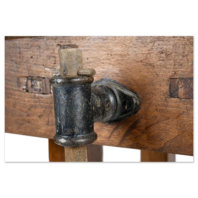 Wood Artisanal Wooden Workshop Workbench For Sale - Image 7 of 10
