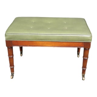 Cherry Leather Footstool For Sale