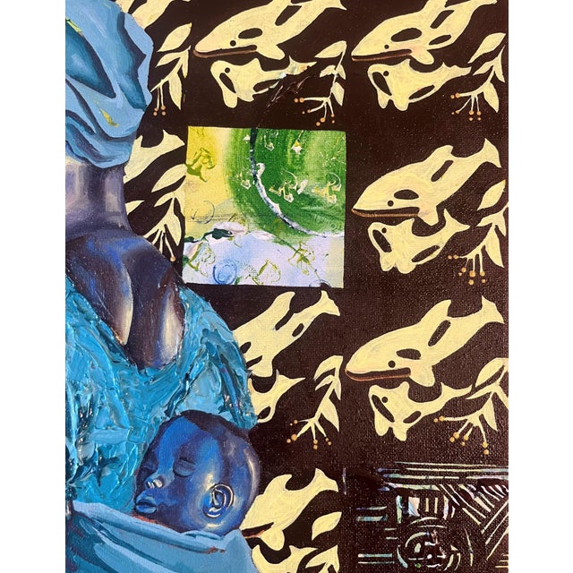 Contemporary Iya Mi (My Mother) by Victory Anthony Nted (2025) Acrylic and Gouache on Canvas For Sale - Image 3 of 5