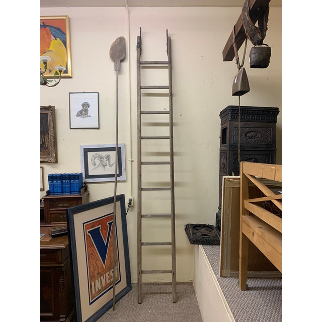 Antique German Ladder With Iron Hardware Hooks Chairish