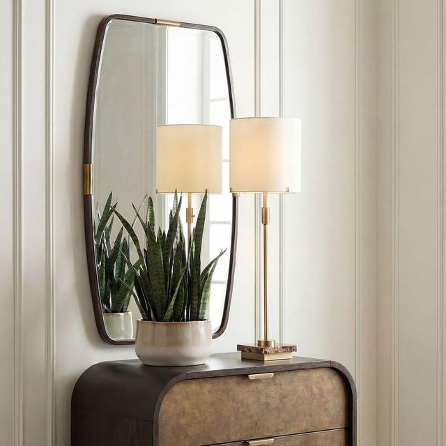 Black and Gold Lipped Frame Mirror For Sale In Sacramento - Image 6 of 8